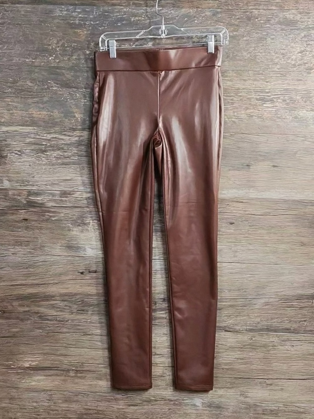 LOFT Brown Faux Leather Leggings